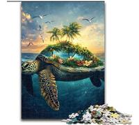 Puzzle per adulti da 1000 pezzi, scena dell'isola delle tartarughe, rompicapo impegnativo, attività per famiglie, decorazione per la casa, regalo di Natale 50X75cm