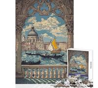 Puzzle per adulti da 1000 pezzi scena di gondola a Venezia decorazione per la casa giocattoli regali per donne e uomini gioco pratico per compleanno Natale dimensioni 38x26cm