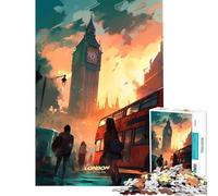 Puzzle per adulti da 1000 pezzi Scena di Londra in una giornata tempestosa Gioco antistress Sfida impegnativa Regalo di Natale e compleanno (38x52cm)