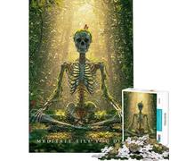 Puzzle per adulti da 1000 pezzi scheletro in meditazione nella foresta Puzzle per adolescenti ideale per passare il tempo durante le vacanze Attività divertenti da fare a casa Gioco di sfida unico