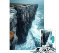 Puzzle per adulti da 1000 pezzi scogliera costiera con onde che si infrangono Puzzle da 1000 pezzi giocattolo fai-da-te un'opera d'arte un gioco stimolante e divertente per tutta la famiglia (38x26cm)