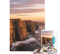 Puzzle per adulti da 1000 pezzi Scogliere di Moher al tramonto Gioco di logica e analisi difficile e stimolante ideale per decorare le pareti Adatto a partire dai 14 anni (38x26cm)