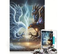 Puzzle per adulti da 1000 pezzi "Scontro tra aquile elementari", gioco impossibile, rilassante e stimolante per la mente, ideale come decorazione da scrivania 50x75cm