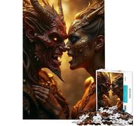 Puzzle per adulti da 1000 pezzi: Scontro tra demone e donna mascherata sfida educativa per il divertimento in famiglia gioco divertente per ragazzi dai 14 anni in su (50x75cm)