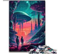 Puzzle per adulti da 1000 pezzi "Scopri gli UFO" in cartone, dimensioni 26x38cm, attività per la famiglia, rompicapo, decorazioni per la casa, regalo per le feste.