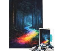 Puzzle per adulti da 1000 pezzi sentiero arcobaleno nella foresta Giocattolo avvincente per coltivare la pazienza gioco pratico decorazione da parete regalo per donne e uomini (dimensioni 38x52cm)