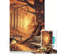 Puzzle per adulti da 1000 pezzi,sentiero autunnale nella foresta,decorazione pulita e adatta,gioco stimolante per la mente,ideale per momenti di relax,regalo di compleanno (50x75cm)