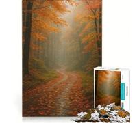 Puzzle per adulti da 1000 pezzi, Sentiero autunnale nella foresta, Gioco divertente, Rilassante e stimolante per la mente, Per rafforzare l'amore tra le coppie 38x26cm