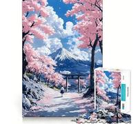 Puzzle per adulti da 1000 pezzi "Sentiero dei ciliegi in fiore verso il Fuji",gioco a incastro preciso,stimolante per lo sviluppo delle capacità cognitive,ideale per momenti di relax e svago