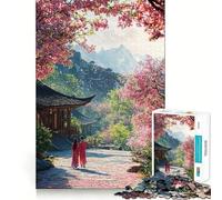 Puzzle per adulti da 1000 pezzi,Sentiero di ciliegi in fiore in Cina,gioco di taglio di alta qualità,giocattolo stimolante per la mente,divertimento per il tempo libero,regalo di Natale (38x26cm)