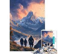 Puzzle per adulti da 1000 pezzi sentiero di montagna al tramonto avventura gioco educativo rompicapo regalo di compleanno per donne e uomini (dimensioni 38x26cm)