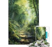 Puzzle per adulti da 1000 pezzi: Sentiero di pietra attraverso una foresta di bambù Puzzle antistress per adulti sfida impegnativa ideale come regalo per tutta la famiglia (dimensioni 38x52cm)
