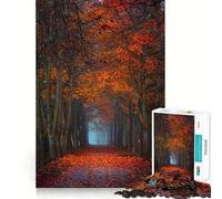 Puzzle per adulti da 1000 pezzi,sentiero nel bosco autunnale,disegno a intaglio liscio,gioco per allenare la mente,divertimento per il tempo libero,regalo di compleanno (38x52cm)