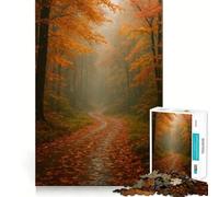 Puzzle per adulti da 1000 pezzi,sentiero nella foresta autunnale,incastro preciso,gioco di logica,divertente,facile da giocare,regalo di Natale artistico (38x52cm)