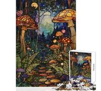 Puzzle per adulti da 1000 pezzi sentiero nella foresta con effetto vetrata gioco impossibile regalo di compleanno decorazione per la casa giocattolo che aiuta ad allenare il cervello (38x26cm)
