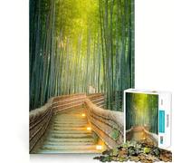 Puzzle per adulti da 1000 pezzi,sentiero nella foresta di bambù,design finemente intagliato,allenamento mentale,divertimento rilassante,compleanno,gioco artistico (50x75cm)