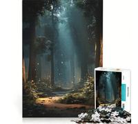 Puzzle per adulti da 1000 pezzi: Sentiero nella foresta incantata con lucciole, gioco rilassante, difficoltà difficile, lista dei desideri con Babbo Natale 38x26cm