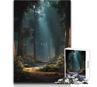 Puzzle per adulti da 1000 pezzi, sentiero nella foresta incantata con lucciole, perfetto per trascorrere ore tranquille e di svago, giocattolo di alta qualità con taglio preciso, dimensioni 50x75cm