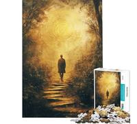 Puzzle per adulti da 1000 pezzi Sentiero nella foresta mistica Giocattolo per adulti Decorazione murale Analisi e logica compleanno e Natale (Dimensioni 38x52cm)