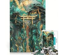 Puzzle per adulti da 1000 pezzi, Sentiero Torii della Montagna di Giada, gioco pratico, ideale per passare il tempo durante le vacanze a casa, con poster e foglio di curiosità abbinati 50x75cm