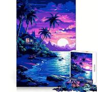 Puzzle per adulti da 1000 pezzi,sera alle Hawaii,pixel art,gioco di precisione,attività per stimolare la mente,gioco per il tempo libero,decorazione natalizia da parete (38x26cm)