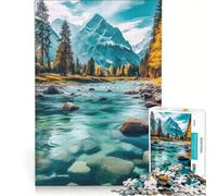 Puzzle per adulti da 1000 pezzi "Serenità di montagna" gioco impossibile migliora la memoria con pezzi di forma casuale completamente ad incastro 50x75cm