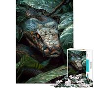 Puzzle per adulti da 1000 pezzi: Serpente dietro le foglie Gioco impegnativo da completare difficile e pratico adatto a persone dai 14 anni in su (38x52cm)