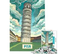 Puzzle per adulti da 1000 pezzi sfida di intelligenza Pisa giocattolo avvincente gioco pratico difficile regalo di compleanno (dimensioni 38x26cm)