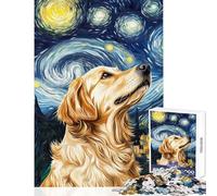 Puzzle per adulti da 1000 pezzi "Sguardo dorato sotto un cielo stellato" gioco pratico per adulti decorazione perfetta divertimento a casa (Dimensioni 50x75cm)