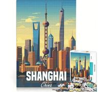 Puzzle per adulti da 1000 pezzi Shanghai Cina Gioco rilassante migliora la memoria compleanno e Natale 38x26cm