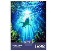 Puzzle Per Adulti Da 1000 Pezzi Shark Swimming in Sunlit Ocean Depths Puzzle Per Adulti Giochi Rilassanti Vacanza A Casa Passatempo Per Compleanno, Natale 38x26cm/1000pcs