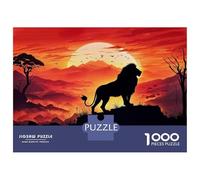 Puzzle Per Adulti Da 1000 Pezzi Silhouette A Lion Puzzle Per Adolescenti Giochi Divertenti Vacanza A Casa Ammazzare Il Tempo È Ideale Come Regalo 52x38cm/1000pcs