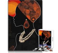 Puzzle per adulti da 1000 pezzi, silhouette di donna africana, gioco educativo per famiglie, un'opera d'arte, regalo per compleanni, dimensioni 50x75cm