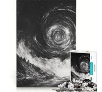 Puzzle per adulti da 1000 pezzi silhouette di fronte a un vortice gioco impossibile migliora la memoria con pezzi di forma casuale completamente ad incastro 38x52cm