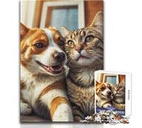 Puzzle per adulti da 1000 pezzi, simpatici migliori amici, pacifici, rilassanti, per il tempo libero, ideali per giochi artigianali, taglio preciso, dimensioni 38x26cm