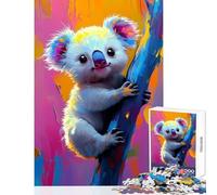 Puzzle per adulti da 1000 pezzi,simpatico koala dipinto,giocattolo,decorazione da parete,opera d'arte,regalo,gioco educativo con poster abbinato e quiz,dimensioni foglio 38x52cm