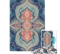 Puzzle per adulti da 1000 pezzi "Sinfonia di marmo corallo e cobalto" gioco di puzzle per adulti decorazione da parete regalo per donne amici e familiari (dimensioni 38x26cm)