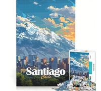 Puzzle per adulti da 1000 pezzi skyline di Santiago del Cile gioco divertente gara di velocità manuale collezione d'artista belle arti 50x75cm