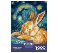 Puzzle Per Adulti Da 1000 Pezzi Sleeping Bunny Starry Night Puzzle Per Adulti Gioco Rompicapo Ma Divertente E Umoristico Difficile E Stimolante 52x38cm/1000pcs
