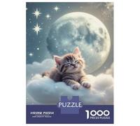 Puzzle Per Adulti Da 1000 Pezzi Sleeping Kitten on Cloud Puzzle Per Adulti Giochi Divertenti Regali Per Donne Difficili E Stimolanti 52x38cm/1000pcs