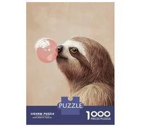 Puzzle Per Adulti Da 1000 Pezzi Sloth Bubble Gum Funny Animal Puzzle Per Adulti Gioco Pratico Antistress Regali Per La Riduzione Dello Stress 38x26cm/1000pcs