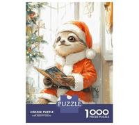 Puzzle Per Adulti Da 1000 Pezzi Sloth Santa Reading Puzzle Per Adulti Giochi Rilassanti Difficili Ottimo Regalo Per I Giocatori 70x50cm/1000pcs