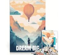 Puzzle per adulti da 1000 pezzi Sogna in grande, Mentalità da sogno, Gioco impossibile, Difficile, compleanno e altre occasioni 38x26cm