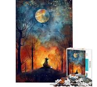 Puzzle per adulti da 1000 pezzi Sogni di volpe al chiaro di luna - Gioco rilassante per adulti migliora la memoria compleanno e Natale (dimensioni 38x52cm)
