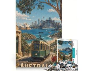 Puzzle per adulti da 1000 pezzi "Sogno Australia", gioco pratico, ideale per passare il tempo durante le vacanze a casa, con poster abbinato e foglio di curiosità 38x26cm