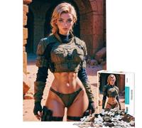 Puzzle per adulti da 1000 pezzi soldatessa nel deserto difficile e stimolante regalo per donne giocattolo antistress per età 14+ (50x75cm)