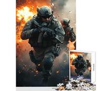 Puzzle per adulti da 1000 pezzi soldato in azione giocattoli fai da te opera d'arte regalo per gioco educativo migliorare l'amore tra coppie dimensioni 38x52cm