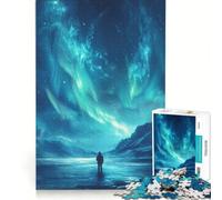 Puzzle per adulti da 1000 pezzi "Solo nell'aurora boreale" gioco educativo decorazione per la casa per rafforzare l'amore tra le coppie 38x26cm