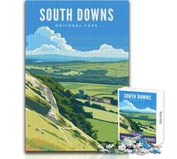 Puzzle per adulti da 1000 pezzi, South Downs National Park, bellissimo gioco di design, decorazione perfetta, giocattoli antistress, dimensioni 38x52cm