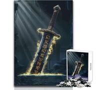 Puzzle per adulti da 1000 pezzi, Spada antica in rovina, Bellissimo design, Analisi del gioco e logica, Regali di Babbo Natale segreto, Dimensioni 38x52cm